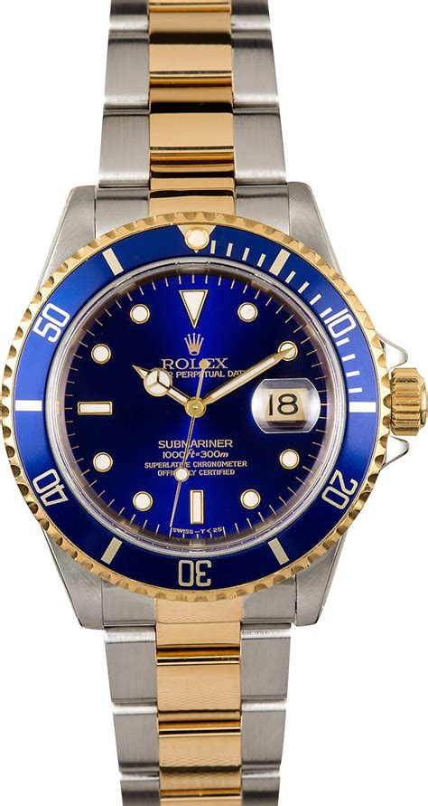 rolex submariner date goud blauw|rolex submariner chronometer.